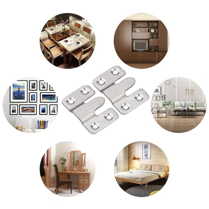 Tiberham Flush Mount Bracket, Tiberham Interlocking Furniture Connector, Heavy Duty Photo Frame Hook Picture Hanger for Large Picture Display Art Gallery Wall Mount Hardware (5 Pairs) - Image 4